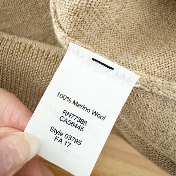 J. CREW Merino Wool V Neck Sweater Tan Medium M - Picture 8 of 8